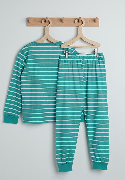 Pop Candy - Pj set - blue stripes/dino multi