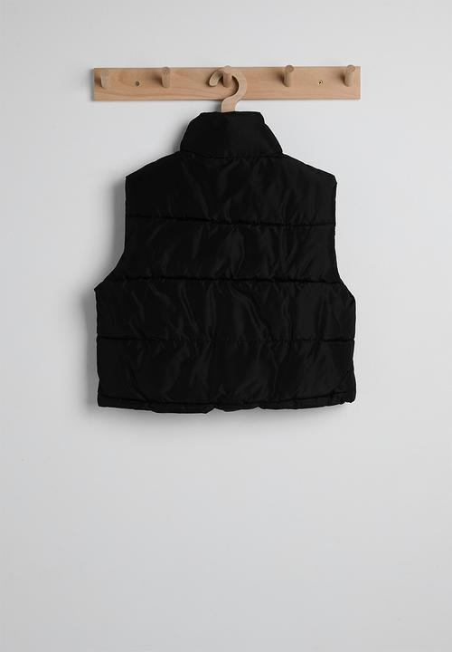 Pop Candy - Collared padded vest - black