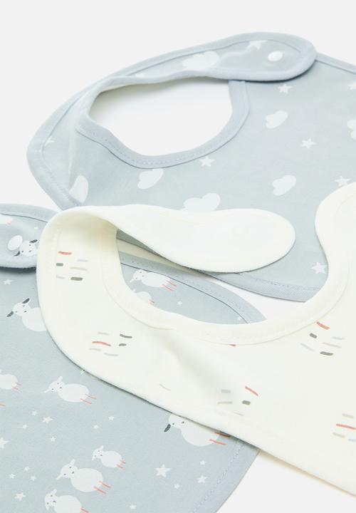 Pop Candy - 3 pack bibs - baby blue/off white/multi
