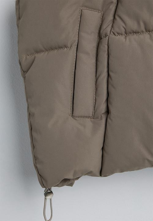 Pop Candy - Padded funnel neck vest - khaki