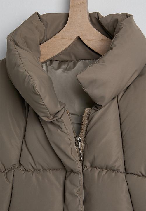 Pop Candy - Padded funnel neck vest - khaki