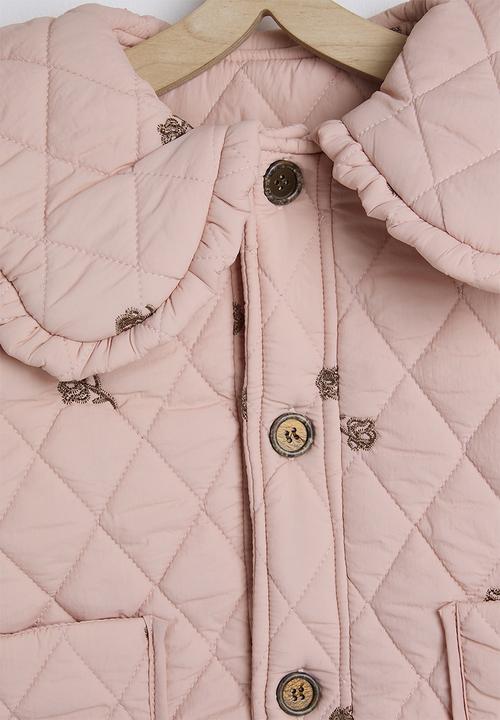 Pop Candy - Peter pan collar quilted jacket - pink