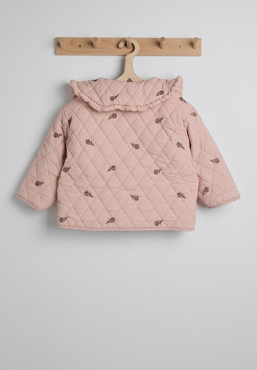 Pop Candy - Peter pan collar quilted jacket - pink