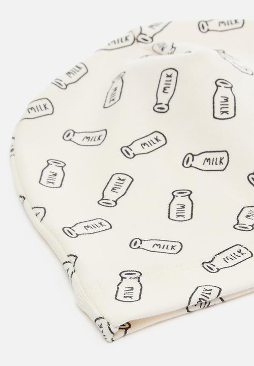 Pop Candy - Soft beanie - white/milk bottle aop
