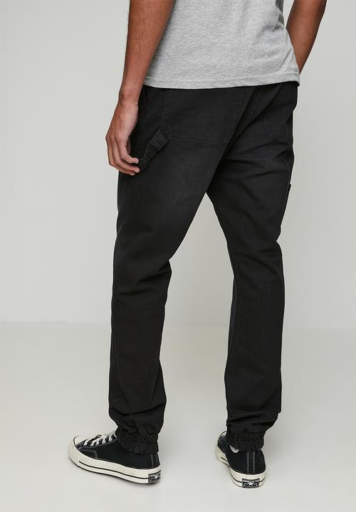 Brave Soul - Cuffed Carpenter Denim Jean - Charcoal Long Length