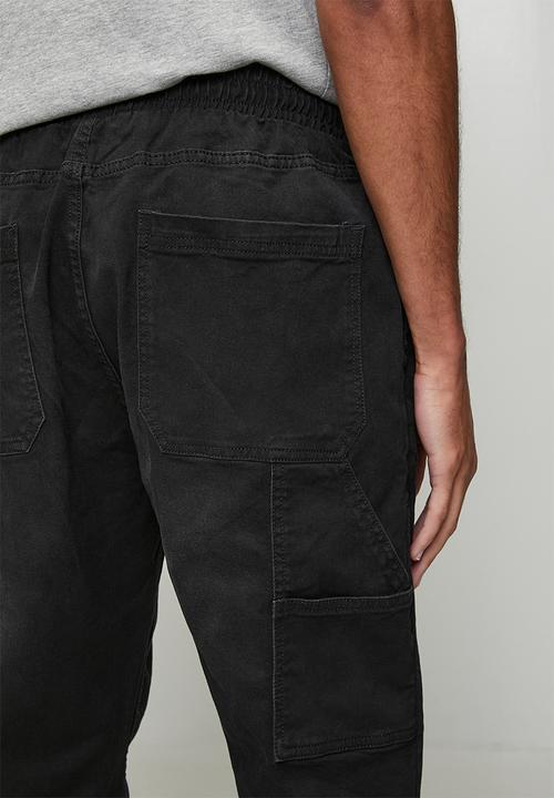 Brave Soul - Cuffed Carpenter Denim Jean - Charcoal Long Length