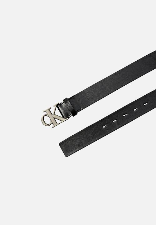Calvin Klein - Ck Buckle Tumbled 35Mm - Black/Antique Silver