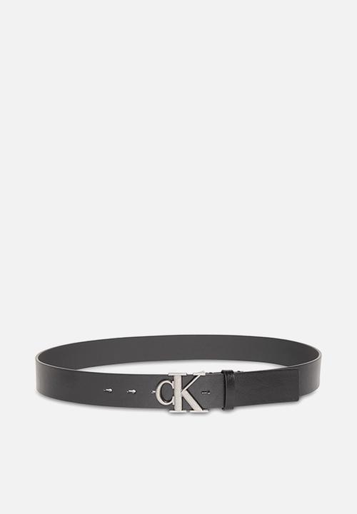 Calvin Klein - Ck Buckle Tumbled 35Mm - Black/Antique Silver