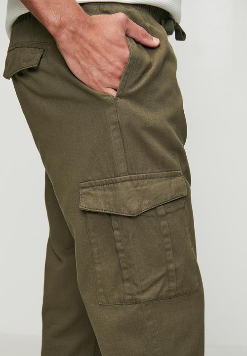 Brave Soul - Cotton Twill Cuff Pant - Light Khaki