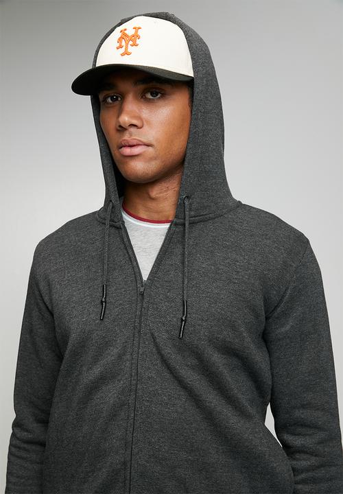 Brave Soul - Hoody Full Zip Through. - Charcoal Marl