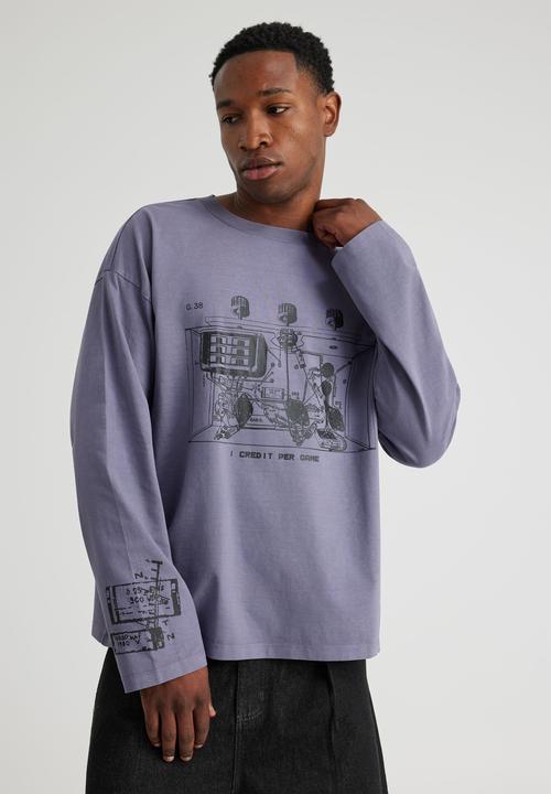 Notion Long Sleeve Tshirt - Ntn Washed Purple Maze/Internal Machine