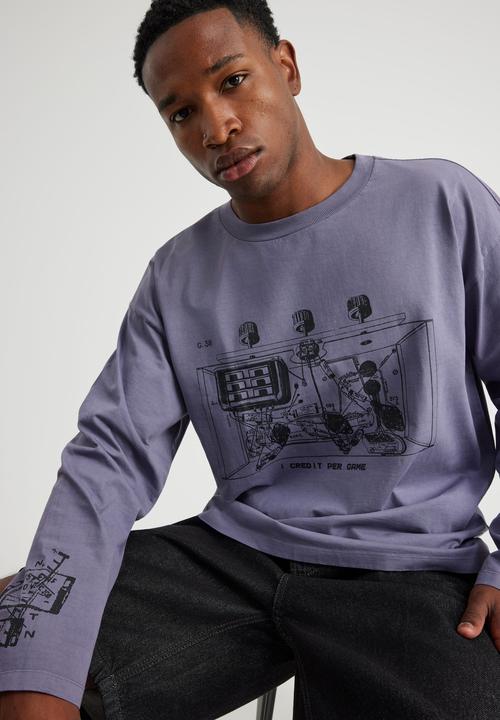 Factorie - Notion Long Sleeve Tshirt - Ntn Washed Purple Maze/Internal Machine