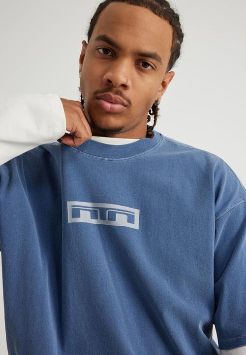 Factorie - Notion Vintage Graphic Tshirt - Ntn Washed Blue Aura/Logo Panelling