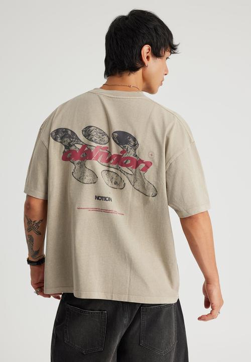 Factorie - Notion Vintage Graphic Tshirt - Ntn Washed Quarry Stone/Oblivion