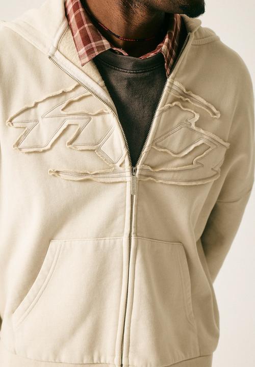 Notion Zip Thru Hoodie - Ntn Washed Pebble/Ntn Logo