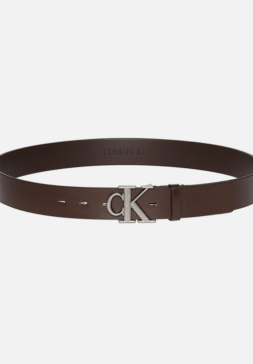 Calvin Klein - Ck Buckle Tumbled 35Mm - CK Dark Brown/Antique Silver