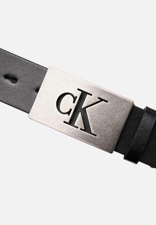 Calvin Klein - Ck Plaque Smooth 35Mm - Black/Antique Silver