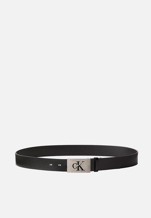 Calvin Klein - Ck Plaque Smooth 35Mm - Black/Antique Silver