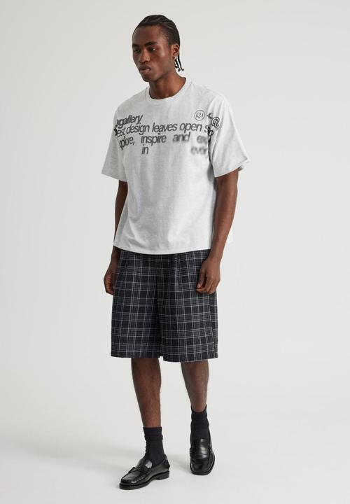 Factorie - Open Gallery Box Fit Tshirt - Og Silver Marle/Front Text