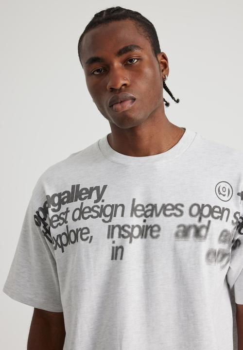 Factorie - Open Gallery Box Fit Tshirt - Og Silver Marle/Front Text