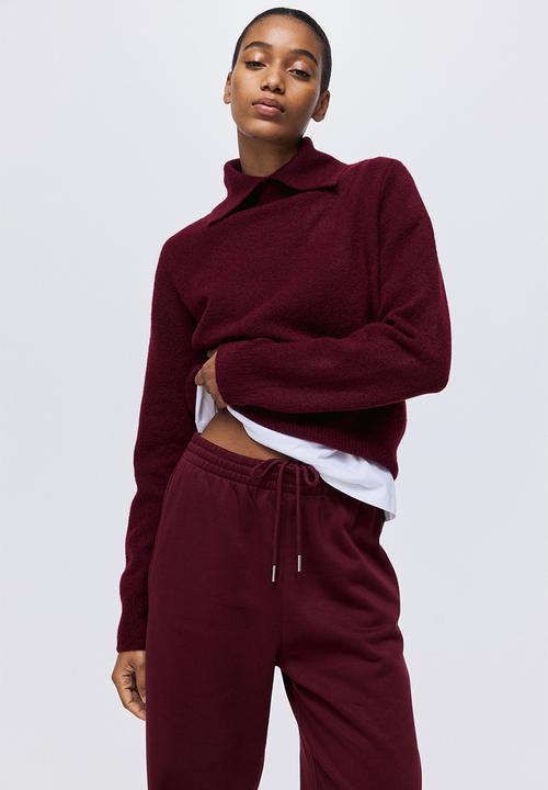 H&M - Sweatpants - burgundy