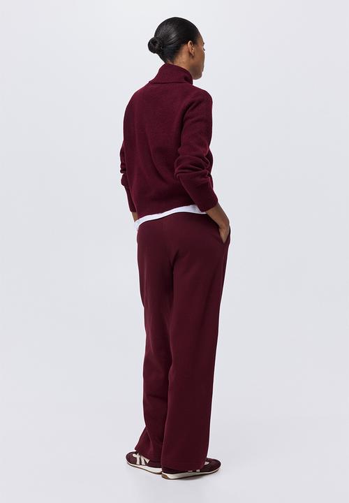 H&M - Sweatpants - burgundy