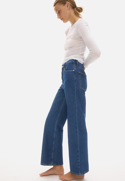H&M - Wide high waist jeans - denim blue