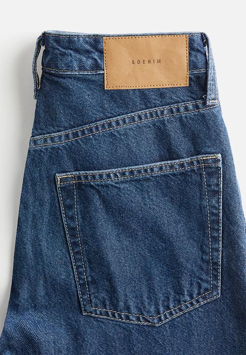 H&M - Wide high waist jeans - denim blue