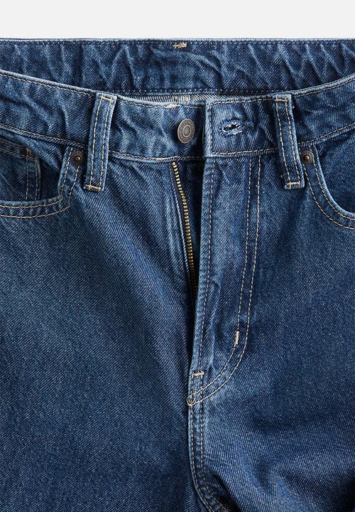 H&M - Wide high waist jeans - denim blue