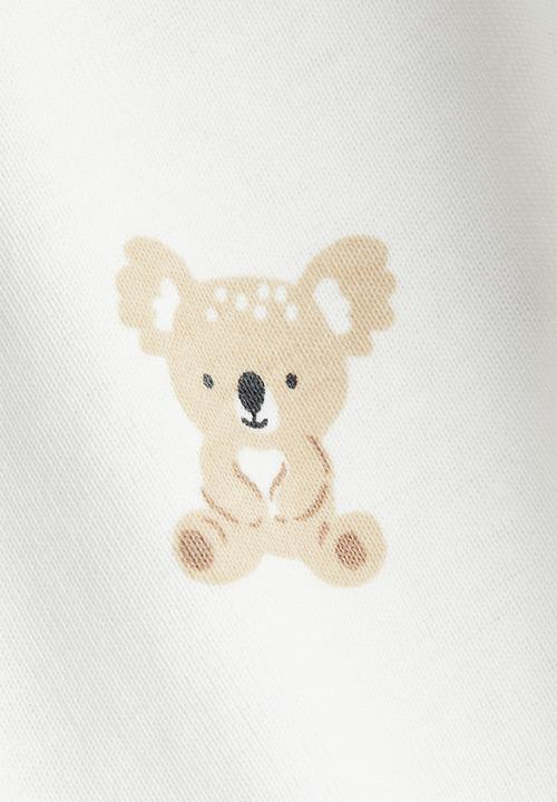 H&M - 3-pack printed jersey bodysuits - beige/koalas