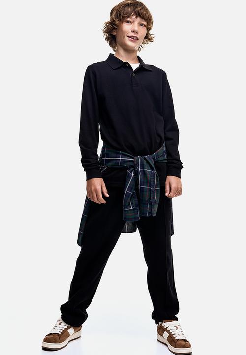 H&M - Tapered piqu? trousers - black