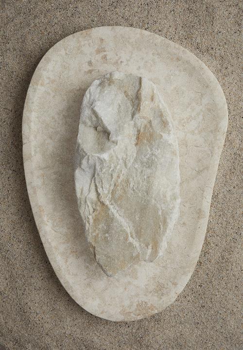 Large marble tray - light beige