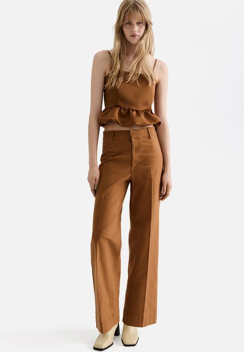 H&M - Bubble-hem strappy top - brown