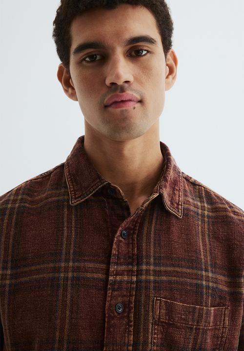 H&M - Relaxed fit shirt - burgundy checked