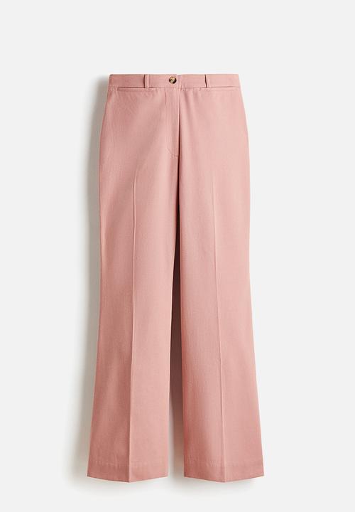 H&M - Flared twill trousers - dusty pink