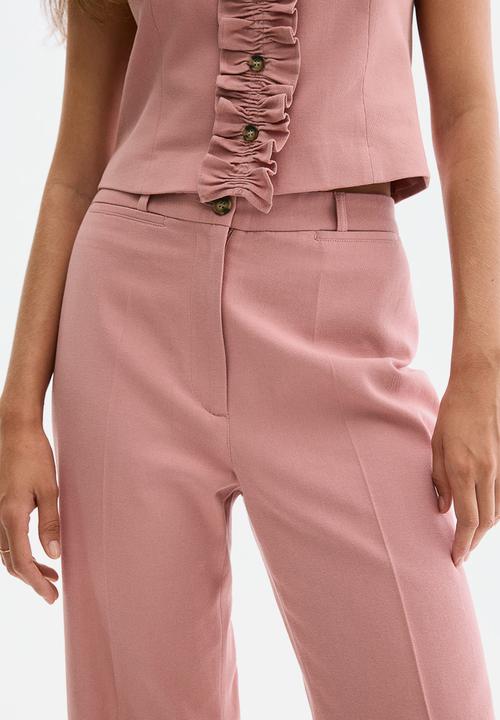 H&M - Flared twill trousers - dusty pink