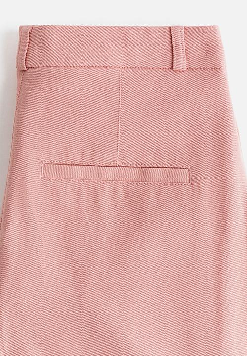 H&M - Flared twill trousers - dusty pink