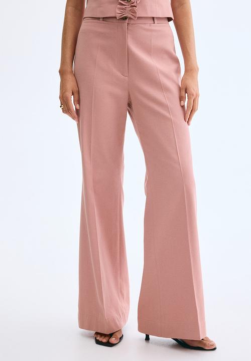 H&M - Flared twill trousers - dusty pink
