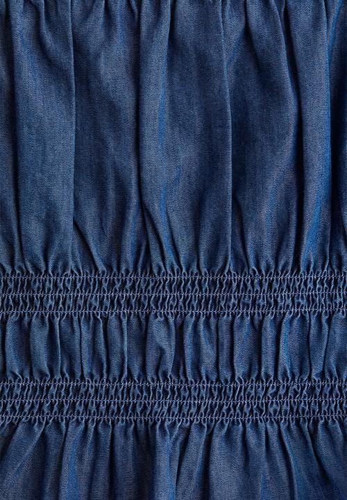 H&M - Smocked blouse - denim blue