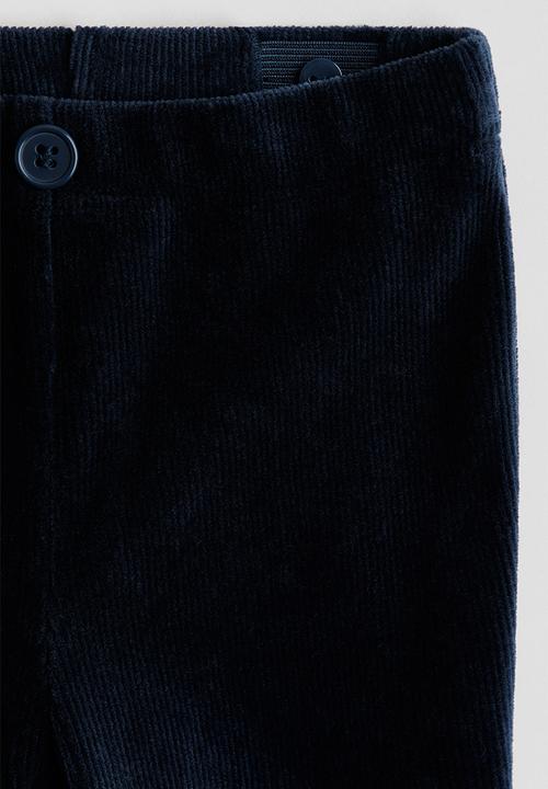 H&M - Ribbed velour leggings - navy blue