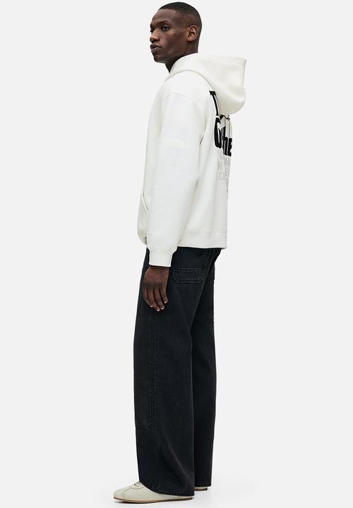 H&M - Loose fit printed hoodie - white the godfather