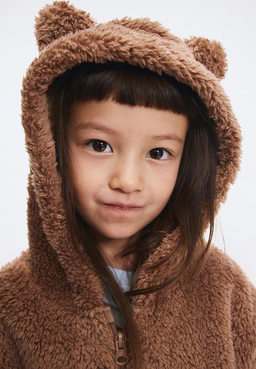 H&M - Teddy zip-through hoodie - brown