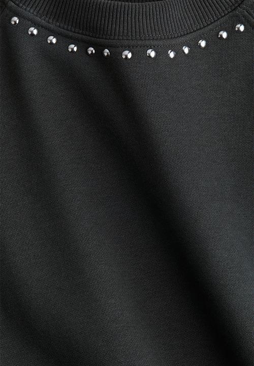 H&M - Embellished sweatshirt - washed black