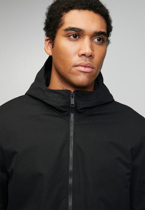 Brave Soul - Unpadded Zip Through Hooded Mac - Black