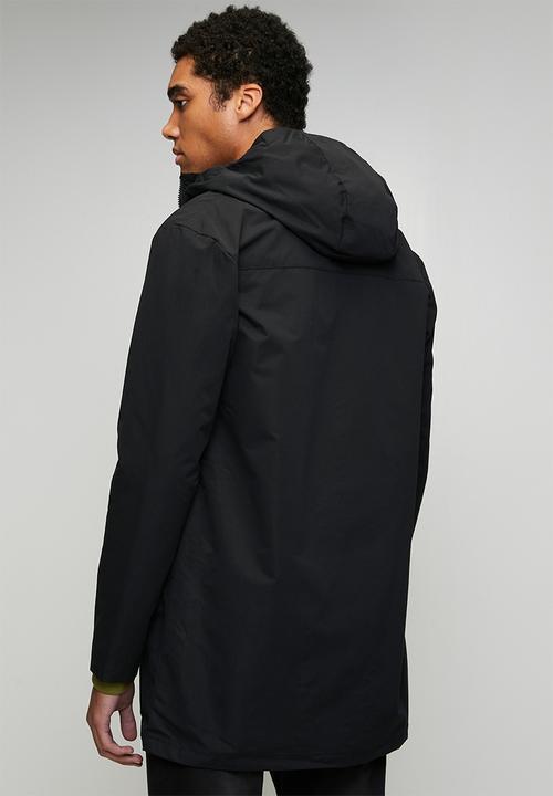 Brave Soul - Unpadded Zip Through Hooded Mac - Black