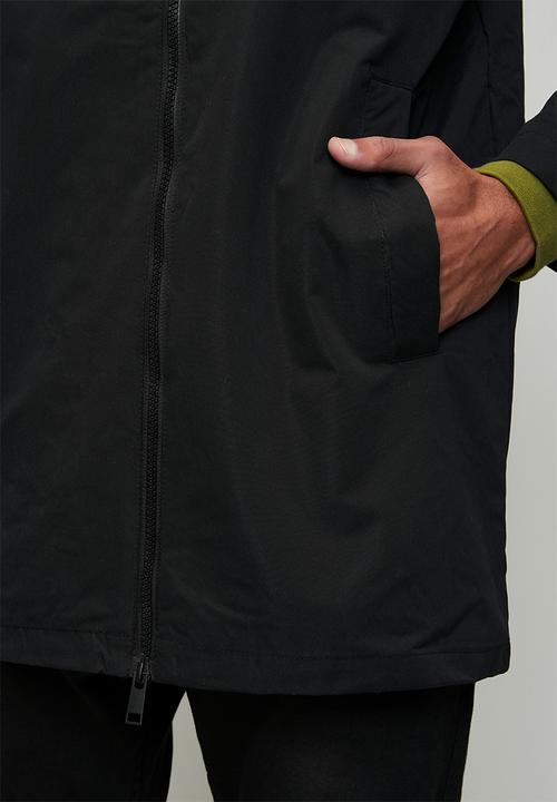 Brave Soul - Unpadded Zip Through Hooded Mac - Black