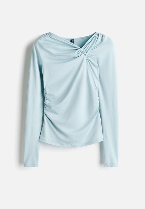 H&M - Twist-detail top - light turquoise