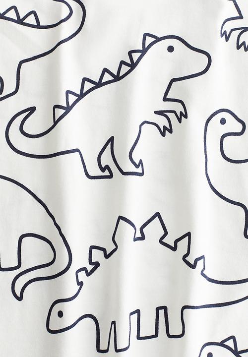 H&M - Loose-fit printed t-shirt - white/dinosaurs