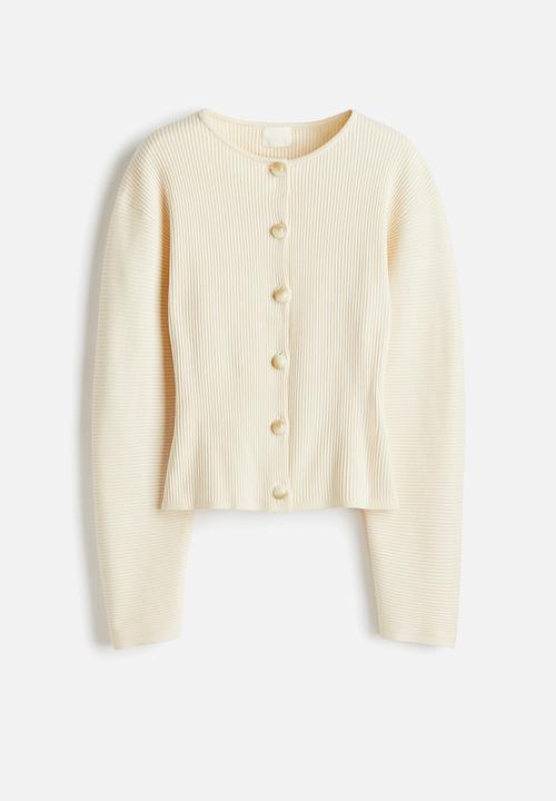 H&M - Rib-knit cardigan - cream