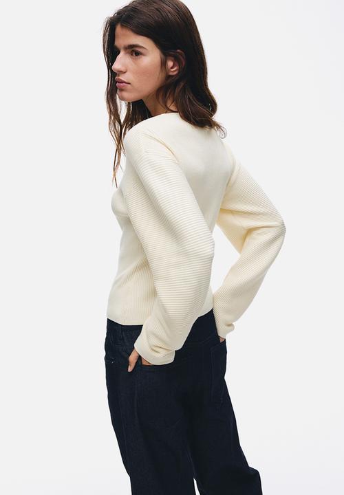 H&M - Rib-knit cardigan - cream